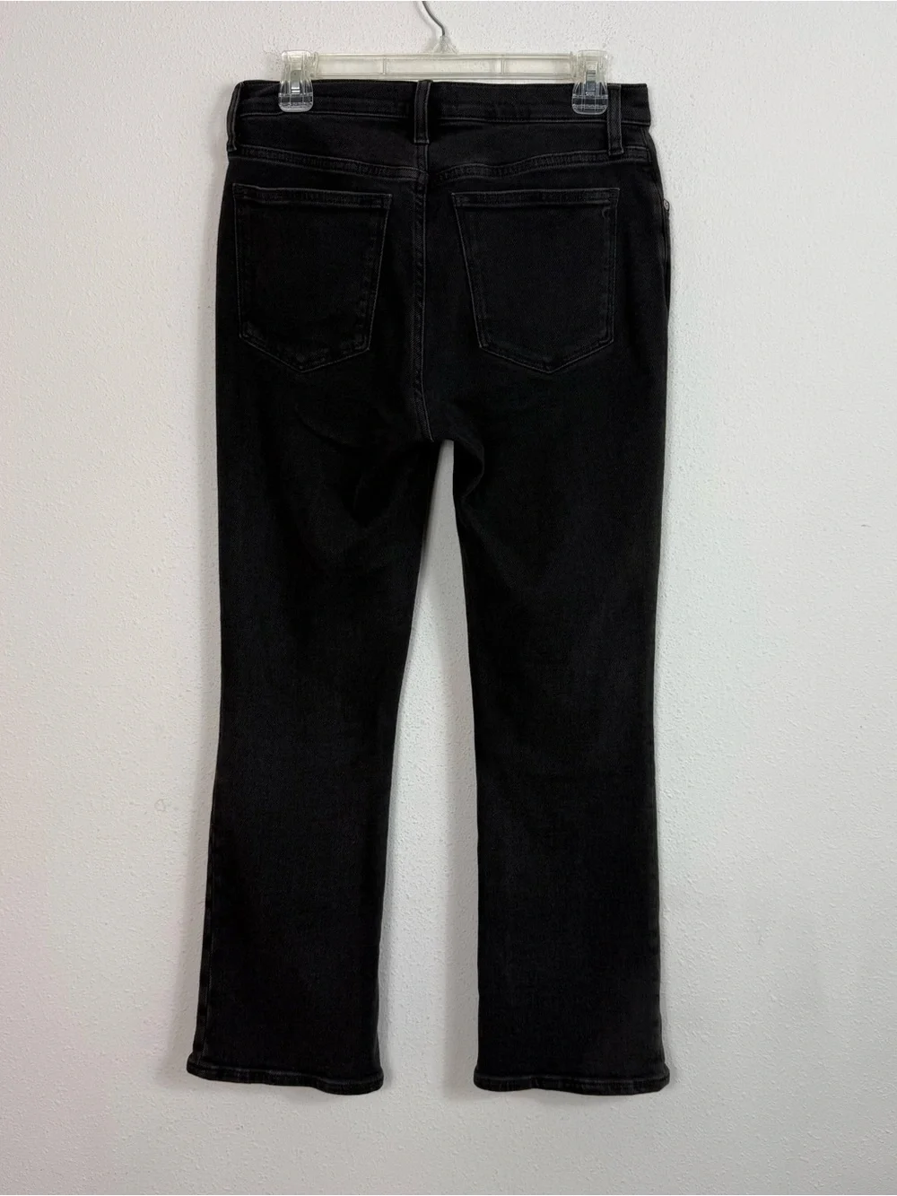 Madewell Mid Rise Kick Out Crop Jeans Black Wash Sz 28